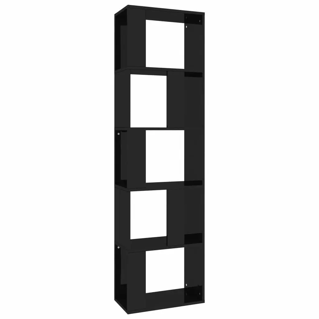 vidaXL Book Cabinet/Room Divider High Gloss Black 45x24x159 cm Chipboard