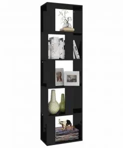 vidaXL Book Cabinet/Room Divider High Gloss Black 45x24x159 cm Chipboard