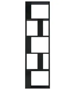vidaXL Book Cabinet/Room Divider High Gloss Black 45x24x159 cm Chipboard