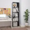 vidaXL Book Cabinet/Room Divider High Gloss Black 45x24x159 cm Chipboard