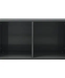 vidaXL Vinyl Storage Box High Gloss Grey 71x34x36 cm Chipboard