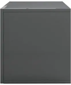 vidaXL Vinyl Storage Box High Gloss Grey 71x34x36 cm Chipboard