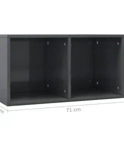 vidaXL Vinyl Storage Box High Gloss Grey 71x34x36 cm Chipboard
