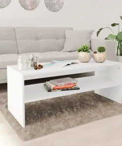 vidaXL Coffee Table White 100x40x40 cm Chipboard