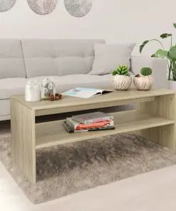vidaXL Coffee Table Sonoma Oak 100x40x40 cm Chipboard