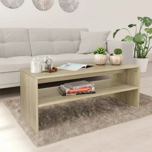vidaXL Coffee Table Sonoma Oak 100x40x40 cm Chipboard
