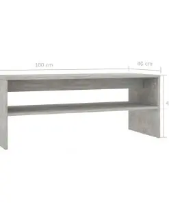 vidaXL Coffee Table Concrete Grey 100x40x40 cm Chipboard