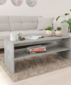 vidaXL Coffee Table Concrete Grey 100x40x40 cm Chipboard
