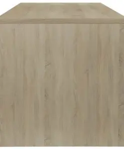 vidaXL Coffee Table White and Sonoma Oak 100x40x40 cm Chipboard