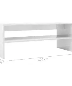 vidaXL Coffee Table High Gloss White 100x40x40 cm Chipboard