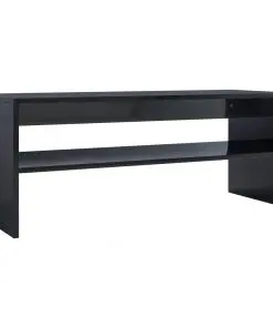 vidaXL Coffee Table High Gloss Black 100x40x40 cm Chipboard