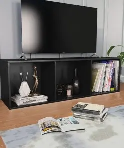 vidaXL Book Cabinet/TV Cabinet Black 36x30x114 cm Chipboard