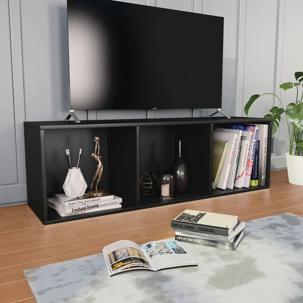vidaXL Book Cabinet/TV Cabinet Black 36x30x114 cm Chipboard