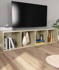vidaXL Book Cabinet/TV Cabinet Sonoma Oak 36x30x143 cm Chipboard