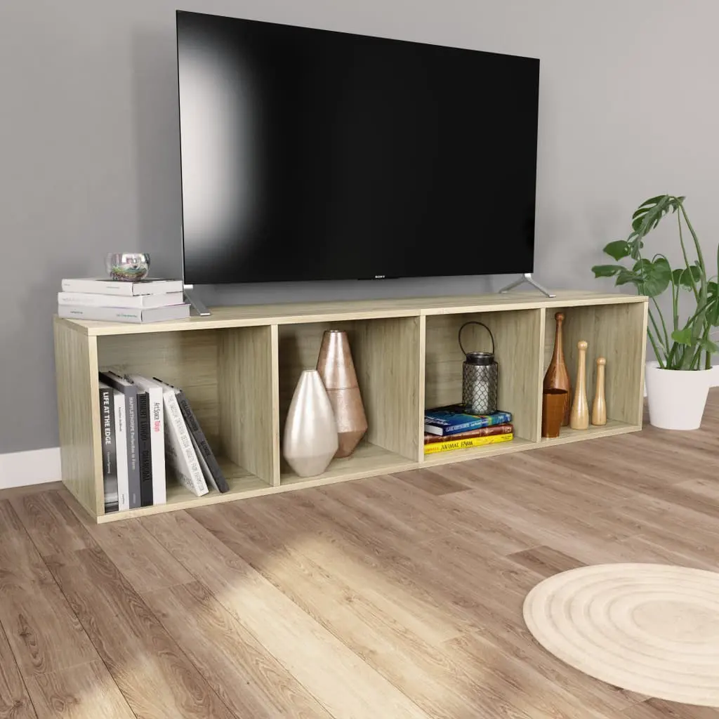 vidaXL Book Cabinet/TV Cabinet Sonoma Oak 36x30x143 cm Chipboard