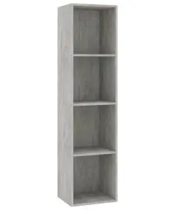 vidaXL Book Cabinet/TV Cabinet Concrete Grey 36x30x143 cm Chipboard