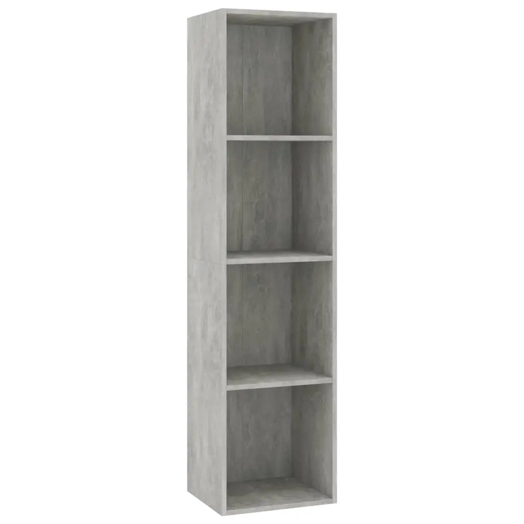 vidaXL Book Cabinet/TV Cabinet Concrete Grey 36x30x143 cm Chipboard