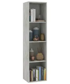 vidaXL Book Cabinet/TV Cabinet Concrete Grey 36x30x143 cm Chipboard
