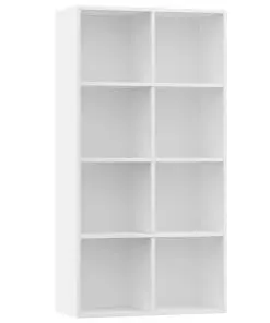 vidaXL Book Cabinet/Sideboard White 66x30x130 cm Chipboard