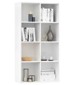 vidaXL Book Cabinet/Sideboard White 66x30x130 cm Chipboard