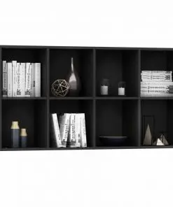 vidaXL Book Cabinet/Sideboard Black 66x30x130 cm Chipboard