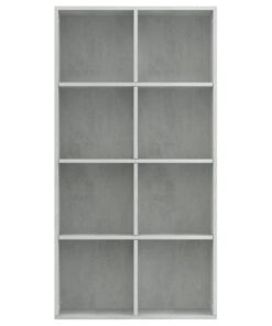 vidaXL Book Cabinet/Sideboard Concrete Grey 66x30x130 cm Chipboard