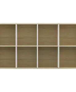 vidaXL Book Cabinet/Sideboard White and Sonoma Oak 66x30x130 cm Chipboard