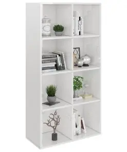 vidaXL Book Cabinet/Sideboard High Gloss White 66x30x130 cm Chipboard