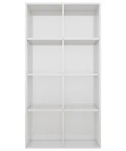 vidaXL Book Cabinet/Sideboard High Gloss White 66x30x130 cm Chipboard