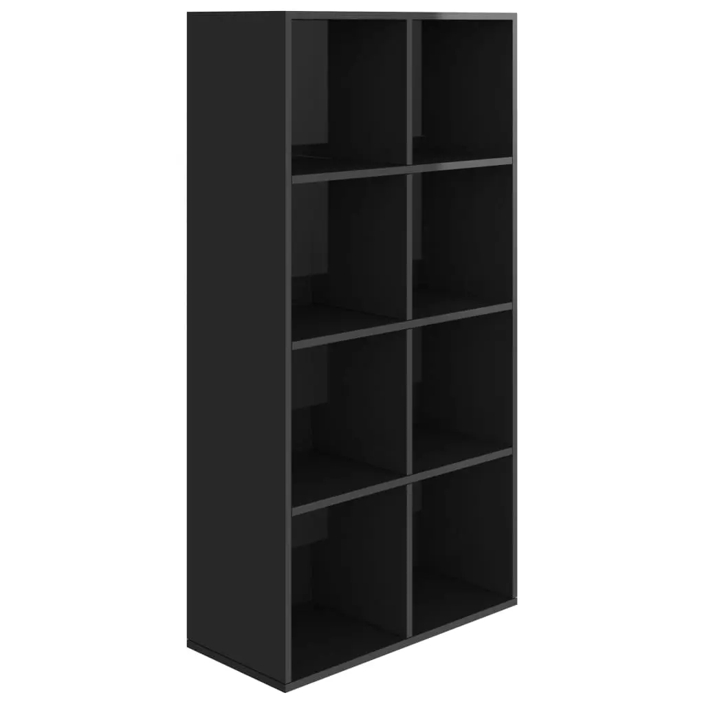 vidaXL Book Cabinet/Sideboard High Gloss Black 66x30x130 cm Chipboard