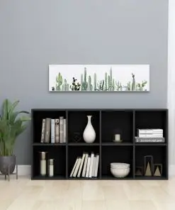 vidaXL Book Cabinet/Sideboard High Gloss Black 66x30x130 cm Chipboard