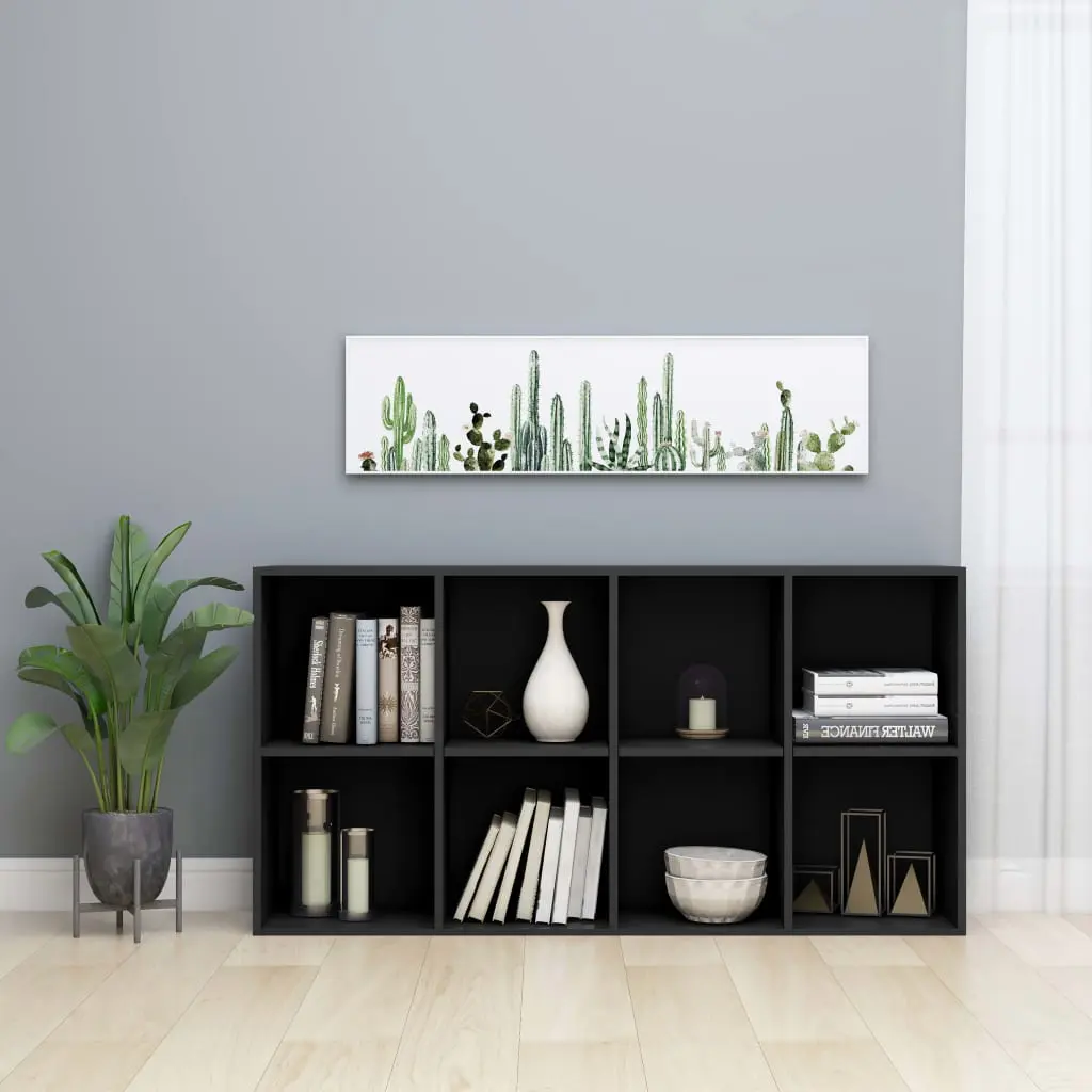 vidaXL Book Cabinet/Sideboard High Gloss Black 66x30x130 cm Chipboard