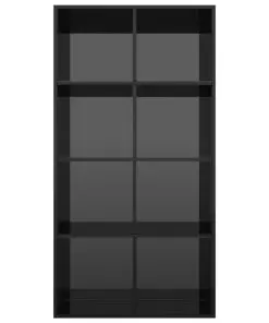 vidaXL Book Cabinet/Sideboard High Gloss Black 66x30x130 cm Chipboard