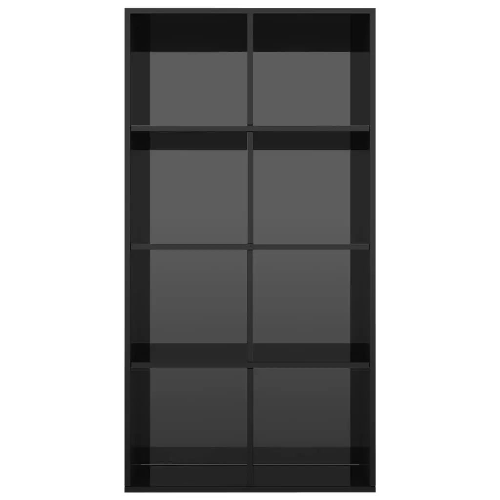 vidaXL Book Cabinet/Sideboard High Gloss Black 66x30x130 cm Chipboard