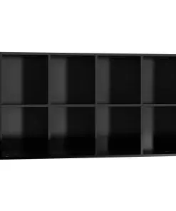 vidaXL Book Cabinet/Sideboard High Gloss Black 66x30x130 cm Chipboard