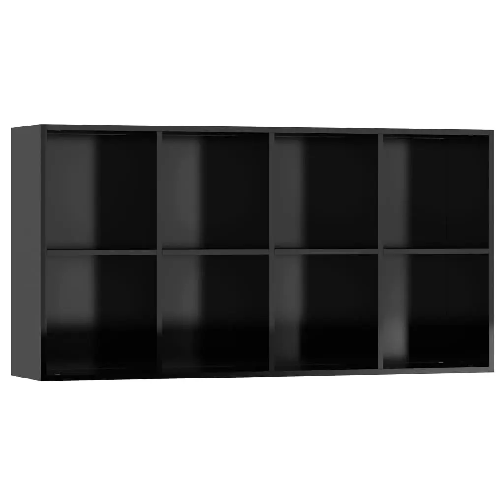 vidaXL Book Cabinet/Sideboard High Gloss Black 66x30x130 cm Chipboard