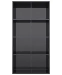 vidaXL Book Cabinet/Sideboard High Gloss Grey 66x30x130 cm Chipboard