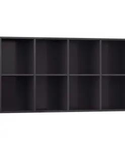 vidaXL Book Cabinet/Sideboard High Gloss Grey 66x30x130 cm Chipboard