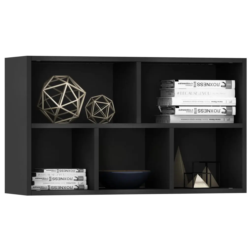 vidaXL Book Cabinet/Sideboard Black 45x25x80 cm Chipboard