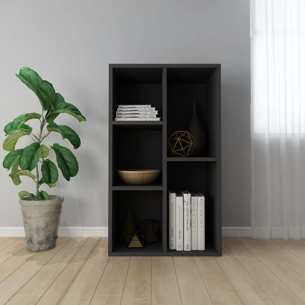 vidaXL Book Cabinet/Sideboard Black 45x25x80 cm Chipboard