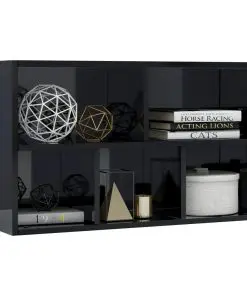 vidaXL Book Cabinet/Sideboard High Gloss Black 45x25x80 cm Chipboard