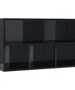 vidaXL Book Cabinet/Sideboard High Gloss Black 45x25x80 cm Chipboard