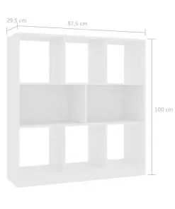 vidaXL Book Cabinet White 97.5×29.5×100 cm Chipboard