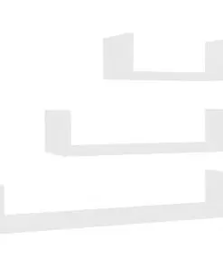 vidaXL Wall Display Shelf 3 pcs White Chipboard