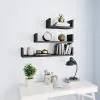 vidaXL Wall Display Shelf 3 pcs Black Chipboard vidaXL Wall Display Shelf 3 pcs Black Chipboard