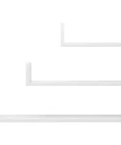 vidaXL Wall Display Shelf 3 pcs High Gloss White Chipboard