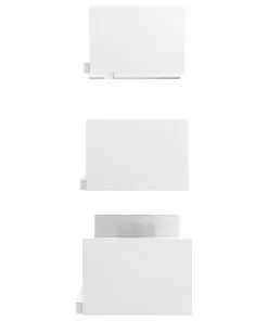 vidaXL Wall Display Shelf 3 pcs High Gloss White Chipboard