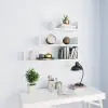 vidaXL Wall Display Shelf 3 pcs High Gloss White Chipboard vidaXL Wall Display Shelf 3 pcs High Gloss White Chipboard