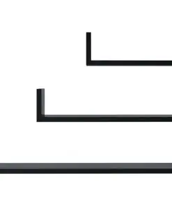 vidaXL Wall Display Shelf 3 pcs High Gloss Black Chipboard