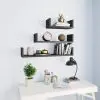 vidaXL Wall Display Shelf 3 pcs High Gloss Grey Chipboard vidaXL Wall Display Shelf 3 pcs High Gloss Grey Chipboard